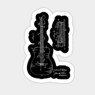 bridge constructions for guitars Vintage Patent Hand Drawing Sticker